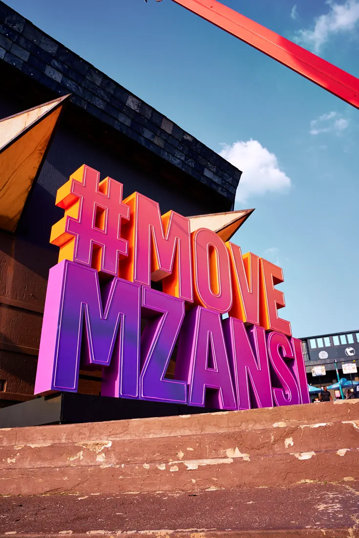 The #MoveMzansi 3D signage installation at Extreme X Fest